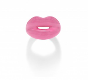 Bague hotlips rose bubble gum