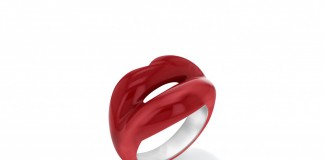 Bague hotlips rouge classique