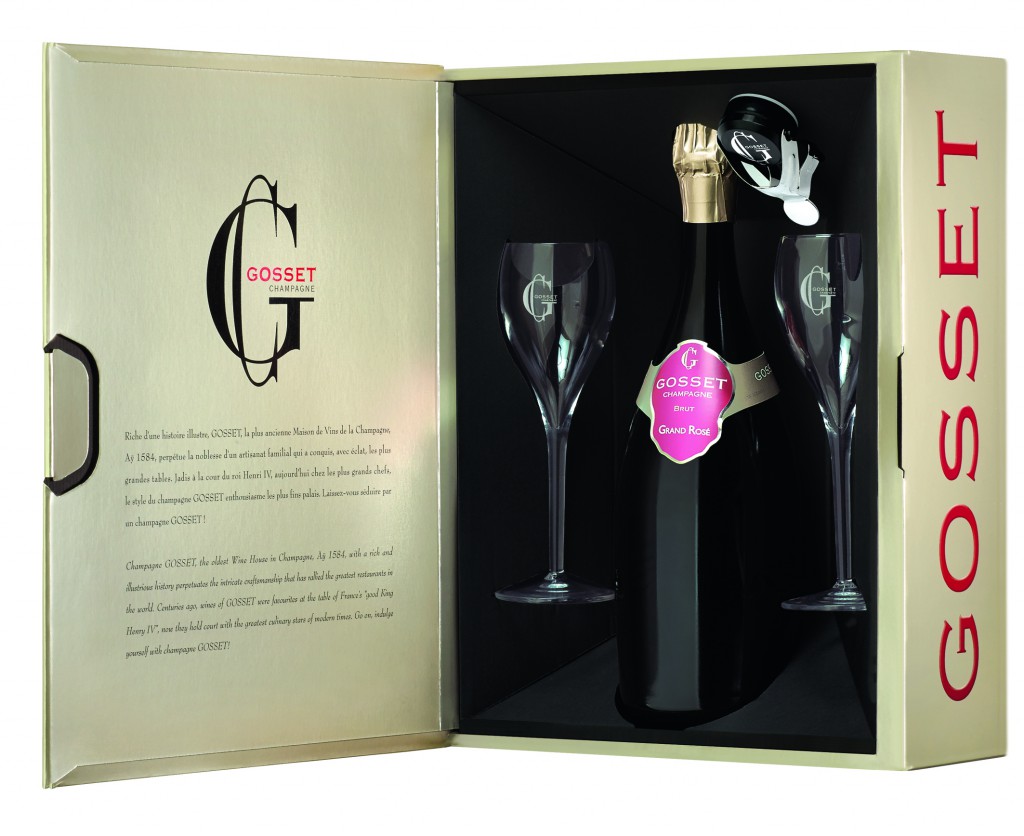 Champagne Gosset Grande Réserve Brut 75cl + 2 flûtes coffret