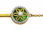 GRINGOIRE JOAILLIER – Harmonie – Bracelet or jaune et malachite serti de diamants RB736MLBTS